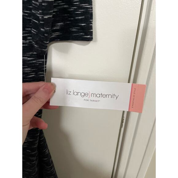 Liz Lange Maternity for Target Black Spacedye Scoop Neck Dress Size Medium - Picture 5 of 6